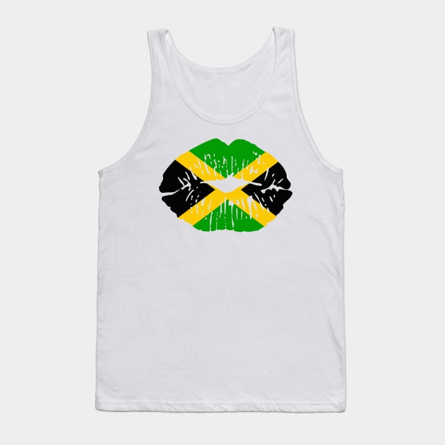 Womens Jamaica Lips Kiss Jamaican Flag Pride Tank Top by sevalyilmazardal